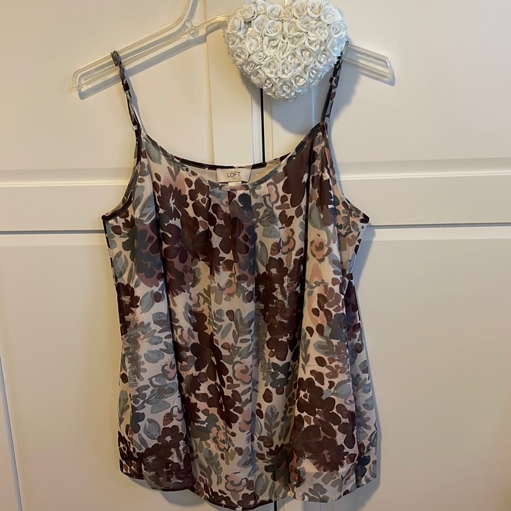 Adjustable, spaghetti, strap, scoop, neck blouse, fully lined